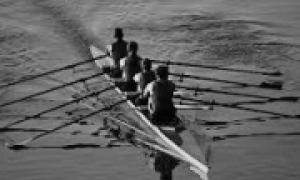 Rowing in a boat race